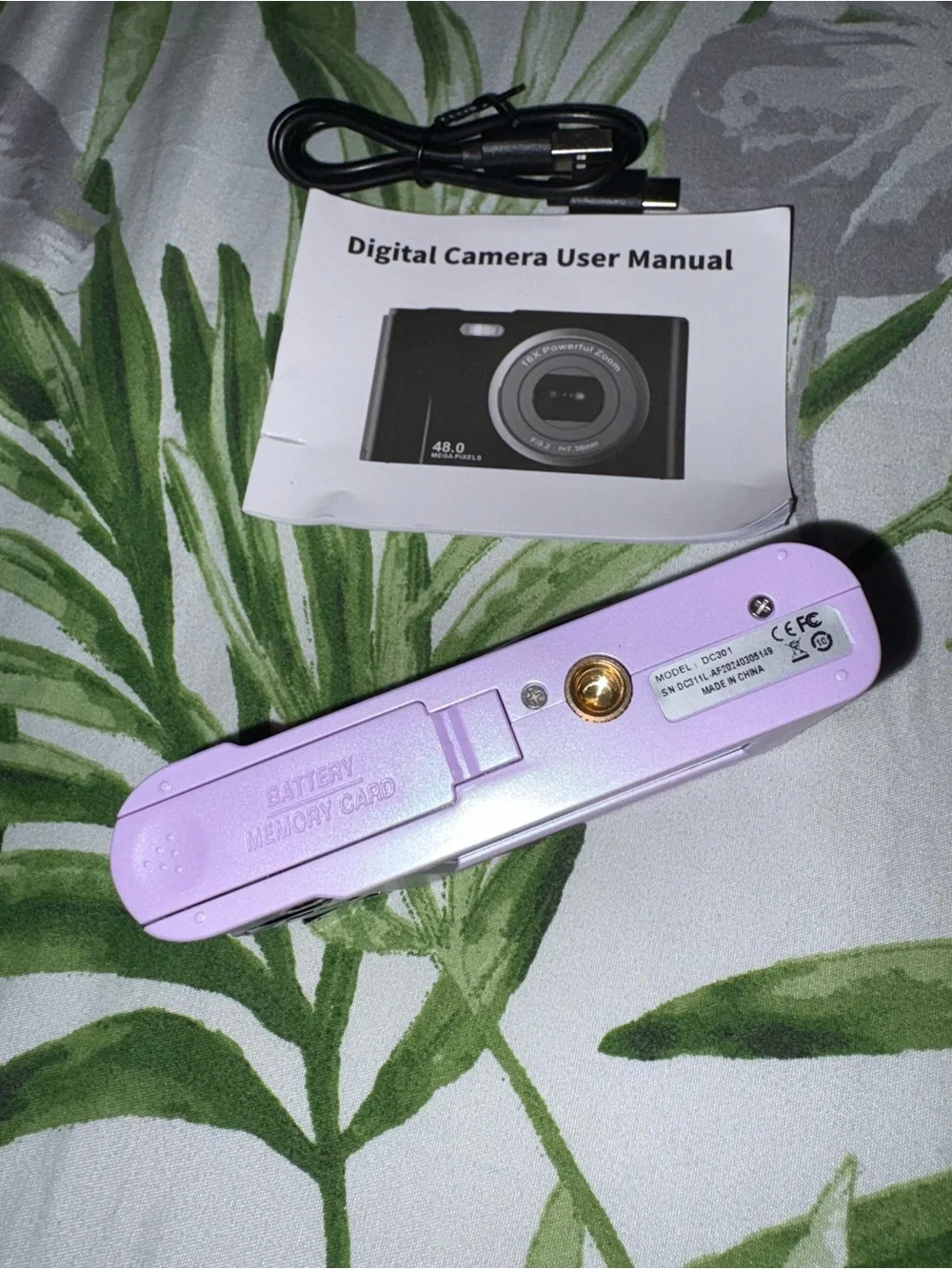 Compact Lavender Digital Camera with 16X Zoom